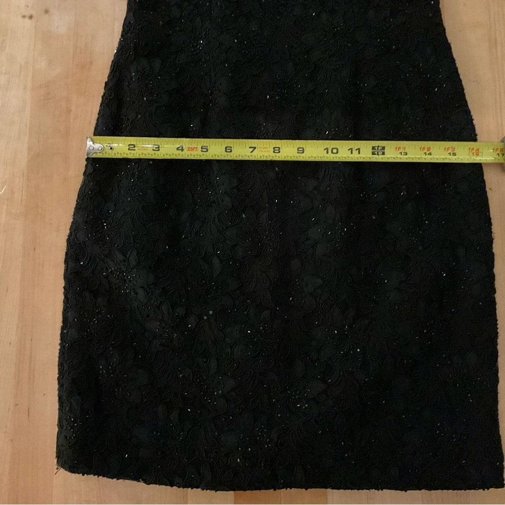 Carmen Marc Valvo Black Lace Sheath Dress Size 4 MOB MOG Evening - Picture 15 of 16